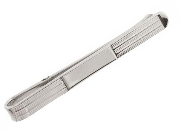 Silver Gents Striped Tie Slide - Pobjoy Diamonds