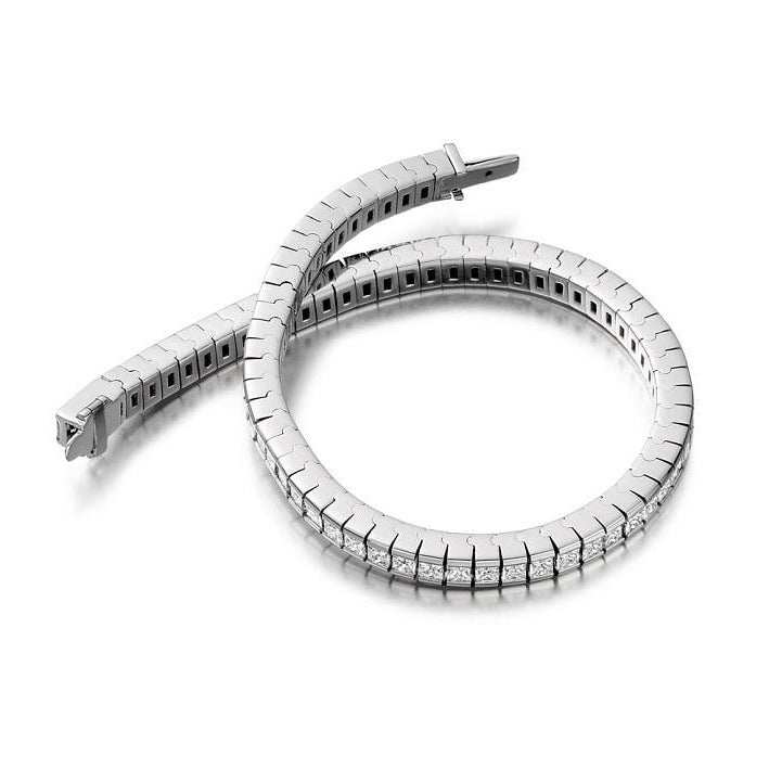 950 Platinum 6.5 CTW Princess Cut Diamond Tennis Bracelet - Pobjoy Diamonds