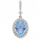 9K White Gold, Topaz & Diamond Pendant - Pobjoy Diamonds