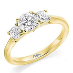 18K Yellow Gold 1.70 Carat Diamond Trilogy Ring F/VS2 - Pobjoy Diamonds