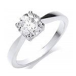 18K White Gold 1.00 Carat Solitaire Ring H/Si-Formentera - Pobjoy Diamonds