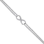 Gender Free White Gold Infinity Diamond Bracelet
