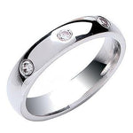 950 Platinum Diamond Studded Wedding Band 4mm - Pobjoy Diamonds