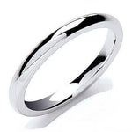 18K White Gold Court Shaped 3mm Wedding Band - Pobjoy Diamonds