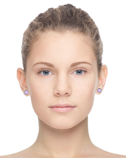 9K Rose Gold & Amethyst Ladies Stud Earrings - Pobjoy Diamonds