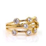 18K Gold Diamond Bubble Ring - G/Si