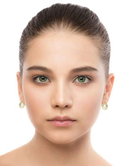 9K Yellow Gold Double Square Hoop Earrings - Pobjoy Diamonds