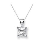 9K Gold Claw Set Lab Grown Princess Cut Diamond Pendant & Neck Chain - 0.50 Carat F/VS2 - Pobjoy Diamonds