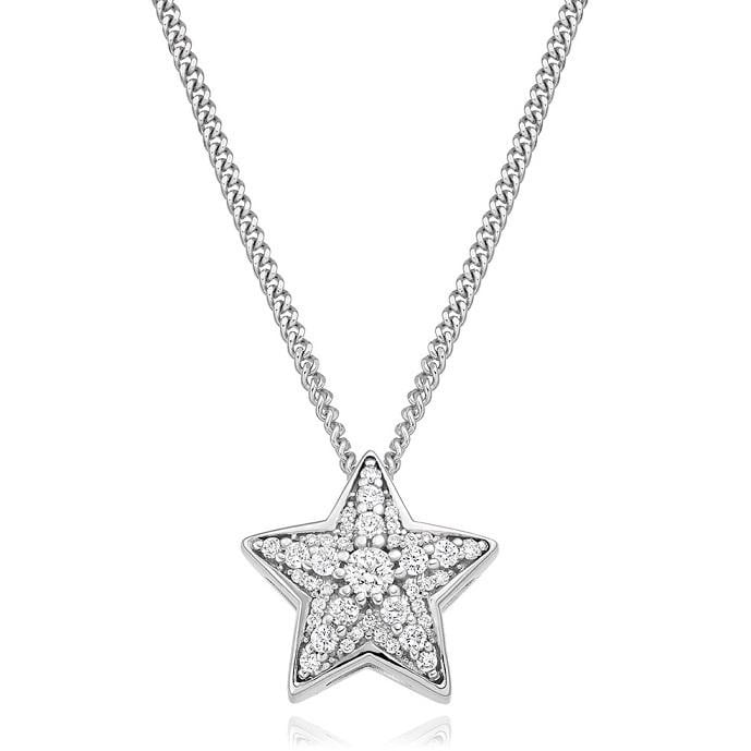 Round Brilliant Cut 0.27 CTW Diamond Star Pendant G-H/Si Pobjoy