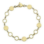 9K Yellow Gold Ladies Discs & Rings Bracelet - Pobjoy Diamonds
