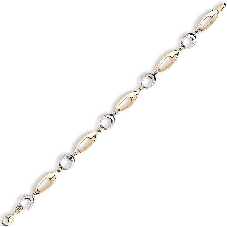 9K Yellow & White Gold Ladies Fancy Bracelet - Pobjoy Diamonds