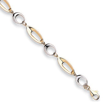 9K Yellow & White Gold Ladies Fancy Bracelet - Pobjoy Diamonds