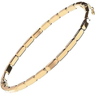 9K Yellow Gold Ladies Hinged Designer Bangle - Pobjoy Diamonds