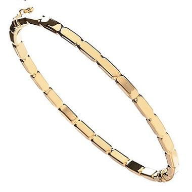 9K Yellow Gold Ladies Hinged Designer Bangle - Pobjoy Diamonds