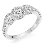 950 Platinum 1.10 CTW Diamond Trilogy Ring G-H/Si