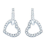 9K White Gold Diamond Set Heart Drop Earrings 0.50 Carats- Pobjoy Diamonds