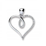 9K White Gold & Diamond Heart From Pobjoy DIamonds