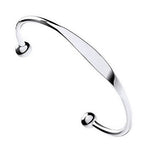 Sterling Silver Ladies Identity Torque Bangle - Pobjoy Diamonds