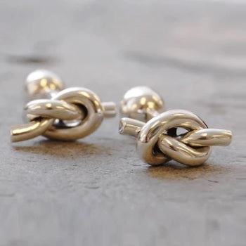 Handmade Sterling Silver Rope Knot Cufflinks - Pobjoy Diamonds