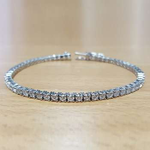 18K Gold Bezel Set Diamond Tennis Bracelet 4.00 CTW - Pobjoy Diamonds