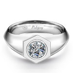 Mens Platinum Solitaire Lab Diamond Ring