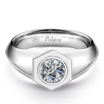 Mens Platinum Solitaire Lab Diamond Ring