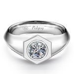 Mens Platinum Solitaire Lab Diamond Ring
