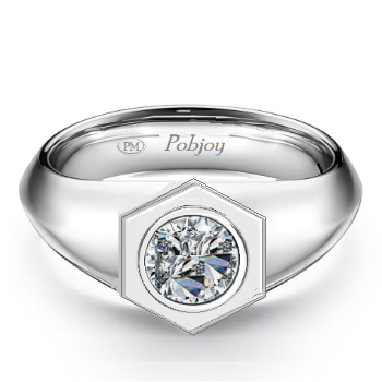 Mens Platinum Solitaire Lab Diamond Ring