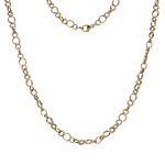 9K Yellow Gold Ladies Mixed Link Necklace-Pobjoy Diamonds