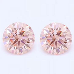 18K Gold 1.20 Carat Fancy Orangy Pink Lab Diamond Earrings - VS1 - Pobjoy Diamonds