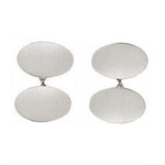 Sterling Silver Oval Double Chain Link Cufflinks - Pobjoy Diamonds