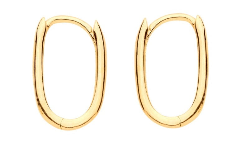 9K Yellow Gold Hinged Hoop Earrings - Pobjoy Diamonds