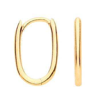 9K Yellow Gold Hinged Hoop Earrings - Pobjoy Diamonds
