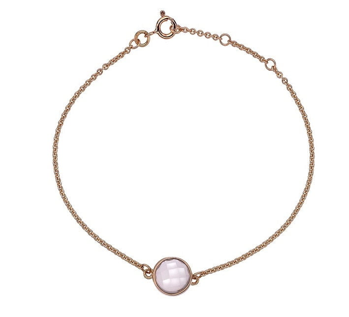 9K Rose Gold & Rose Quartz Adjustable Ladies Bracelet - Pobjoy Diamonds