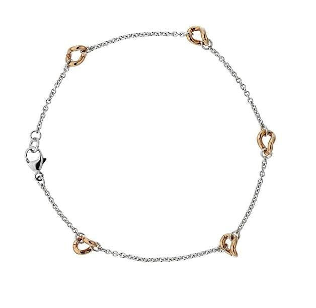 9K White & Rose Gold WIth Curb Links Ladies Bracelet - Pobjoy Diamonds