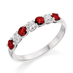 950 Palladium Ruby & Diamond Half Eternity Ring 0.61 CTW - Pobjoy Diamonds