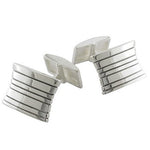 Sterling Silver Shaped & Grooved Cufflinks - Pobjoy Diamonds