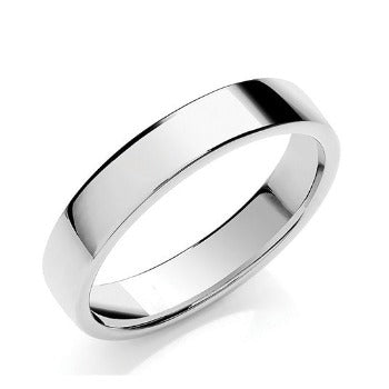 950 Platinum Soft Court Wedding Band 4mm - Pobjoy Diamonds