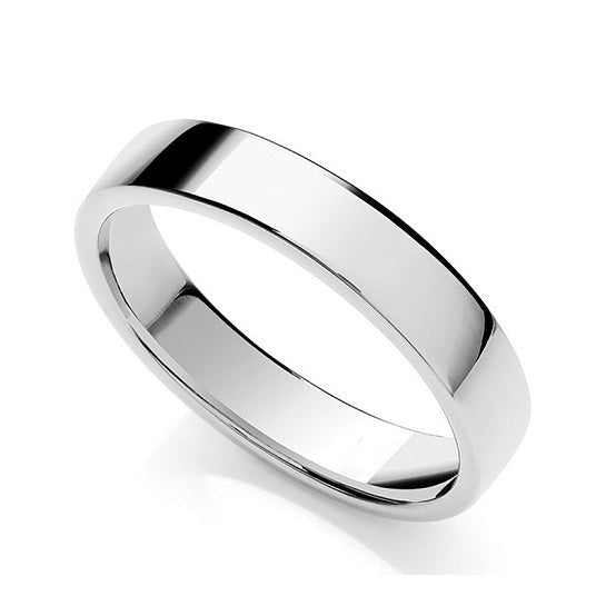 950 Platinum Soft Court Wedding Band 4mm - Pobjoy Diamonds
