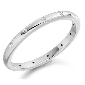 950 Platinum & Diamond 2mm Wedding Band - Pobjoy Diamonds