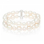 Twin Strand Freshwater Cultured Baroque White Pearl Bracelet - Pobjoy Diamonds