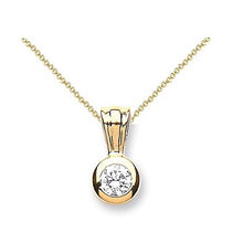 Load image into Gallery viewer, 18K Yellow Gold Rubover Set 0.25 Or 0.50 Carat Diamond Necklace