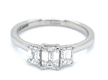 Load image into Gallery viewer, 1.80 Carat Emerald Or Radiant Cut Diamond Trilogy Ring F/VS1