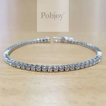 18K Gold Bezel Set Diamond Tennis Bracelet 3.00 Carats - Pobjoy Diamonds