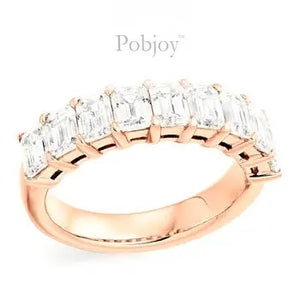18K Rose Gold Nine Stone Lab Diamond Eternity Ring Or Dress Ring 4.30 Carats
