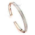 18K Rose Gold Princess Cut 2 Carat Diamond Bangle Cuff