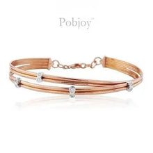 Load image into Gallery viewer, 18K Rose Gold &amp; Scattered Diamond Bangle 0.10 CTW