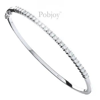 18K White Gold 1.15 Carat Diamond Bangle - Pobjoy Diamonds
