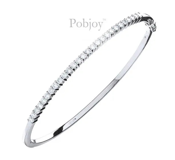 18K White Gold 1.15 Carat Diamond Bangle - Pobjoy Diamonds