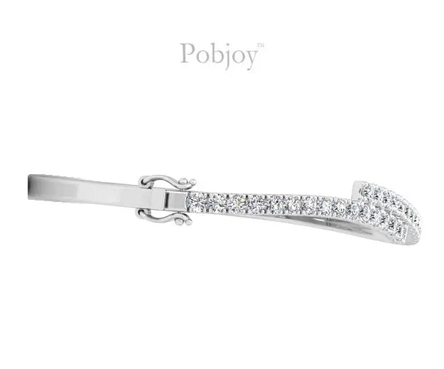 18K White Gold 1.20 Carat Hinged Diamond Bangle - Pobjoy Diamonds